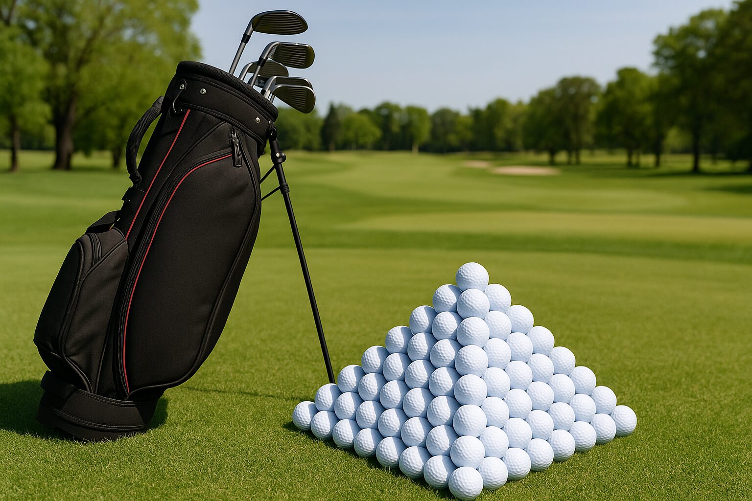 golf-bag-and-golf-balls-on-course